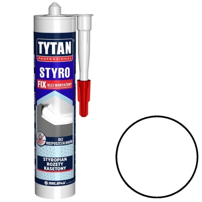 Klej montażowy do styropianu 290ml biały Styro Fix Tytan 10045695