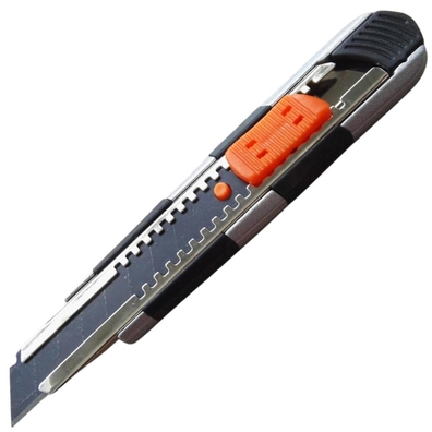 Nóż 18 mm metalowy płaski Solid Black Tiger