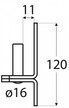 Uchwyt czopowy zawiasu pasowego 11x120x4,0mm łącznik C16/25 DMX 8305 (4)