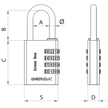Kłódka mosiężna 30mm pałąk szyfr Brass Line KMS S30 Gerda 0KSP0003000.98000B (2)