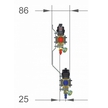 Rozdzielacz podłogowy 10 sekcji belka 10+10 rotametr zawory RZT PTM5010S (3)
