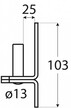 Uchwyt czopowy zawiasu pasowego 25x103x4,0mm łącznik C13/25 DMX 8304 (4)