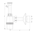 Syfon umywalkowy ⌀ 32/50mm biały pralka Karlak SYF016 (2)