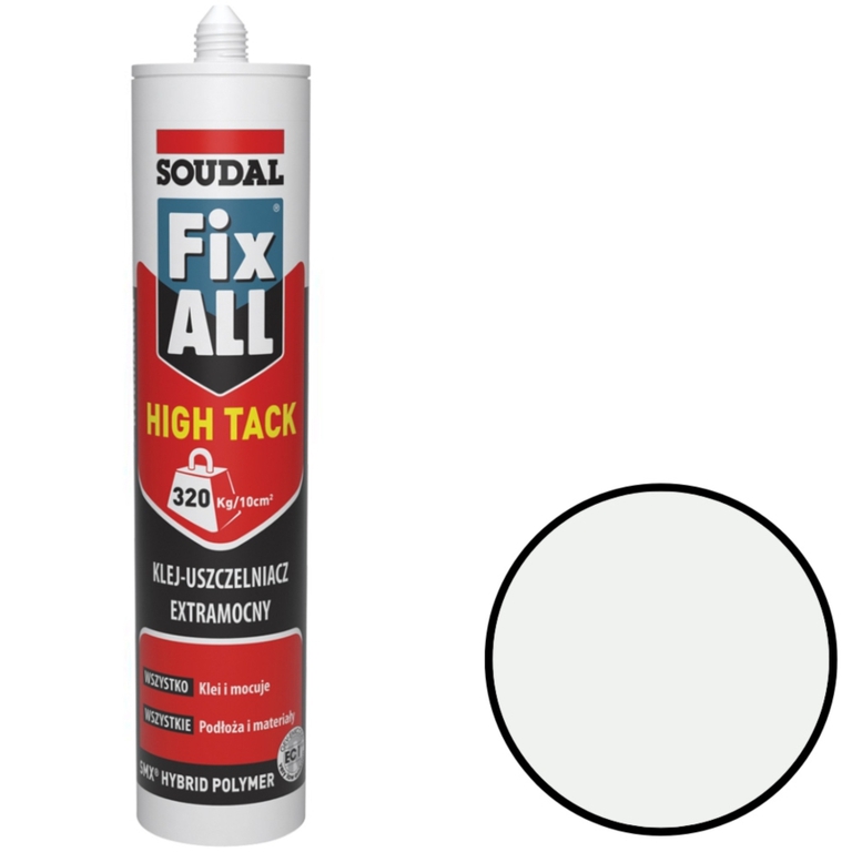 Uszczelniacz klej biały 290ml Soudal Fix ALL High Tack (1)