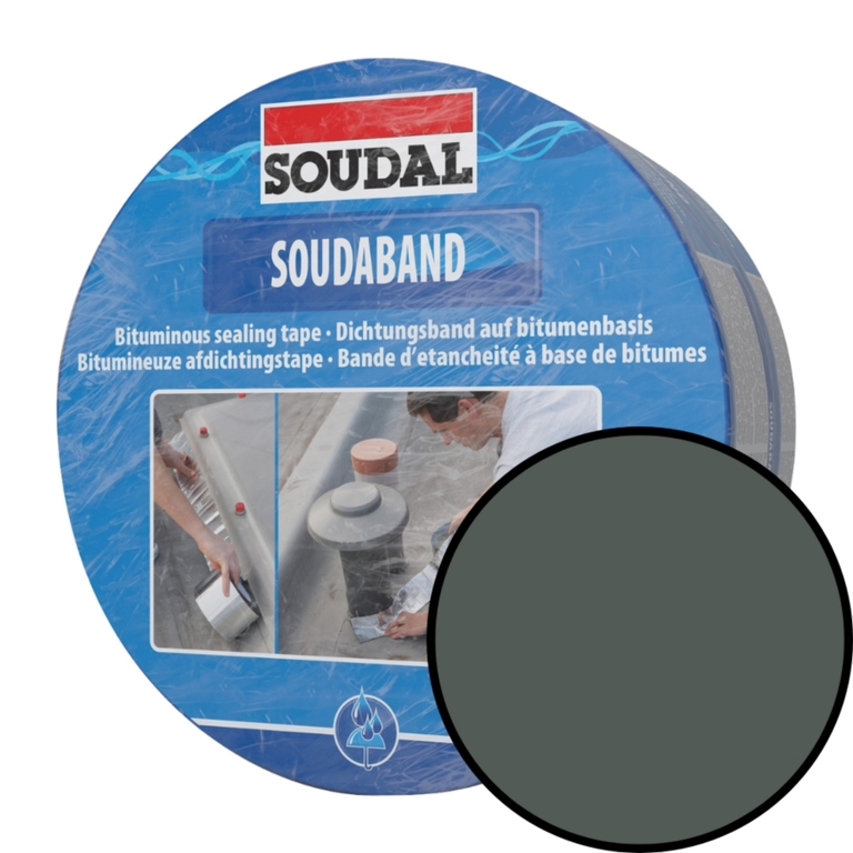 Taśma dekarska 150mm 10m grafit bitumiczna samoprzylepna Soudaband Soudal 108218 (1)