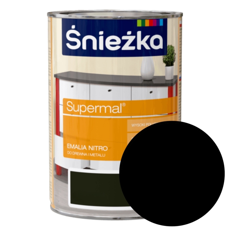 Emalia Supermal Nitro 0,8L czarny mat Śnieżka 96020391 (1)