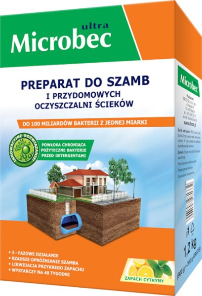 Preparat do oczyszczalni Microbec Bio cytryna saszetka 35g BROS (1)