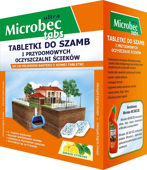 Preparat do szamb i oczyszczalni Microbec Ultra cytryna tabletka 20g BROS (1)