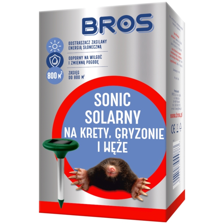 Odstraszacz na krety elektroniczny Sonic Solarny do 800m² BROS (1)