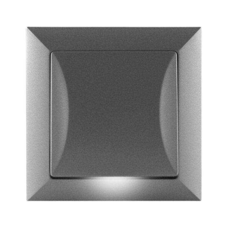 Wyłącznik podtynkowy dzwonkowy Opal srebrny podświetlany Timex WP-7 Op/S SR (1)