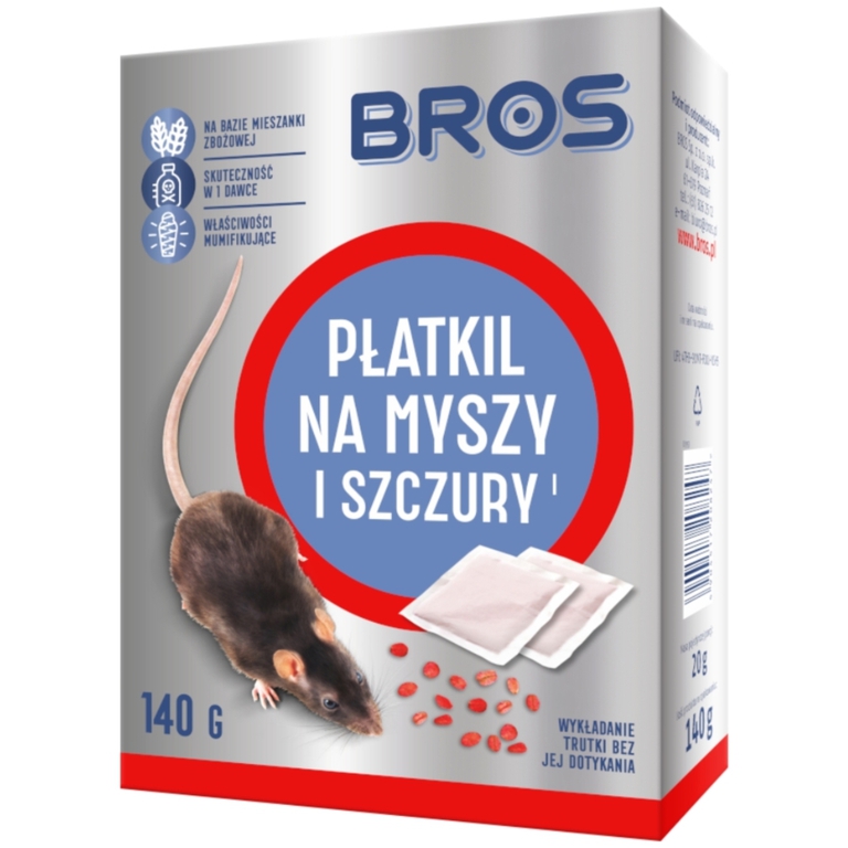 Preparat na myszy i szczury Płatkil 140g BROS (1)