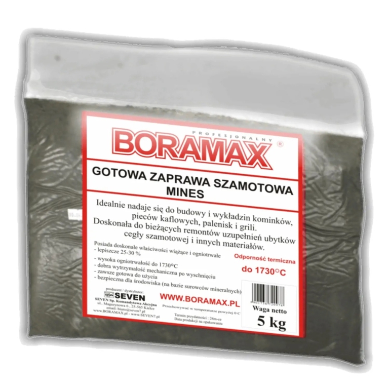 Zaprawa szamotowa 5kg gotowa Boramax (1)