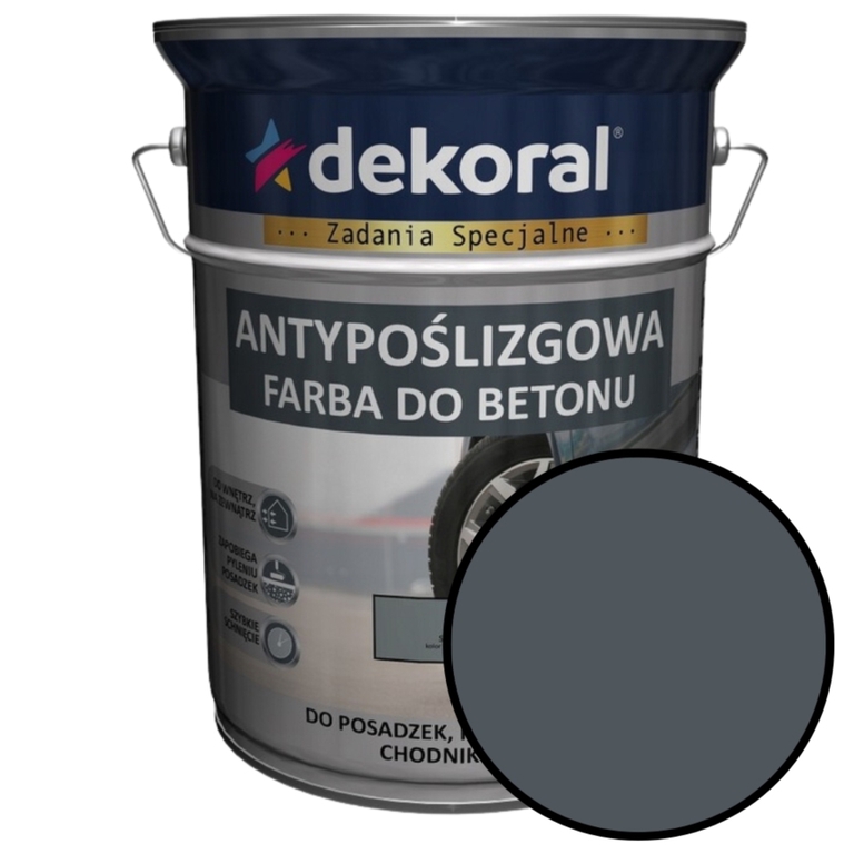 Emalia akrylowa do posadzek 5L grafitowo szara mat Akrylit B Dekoral (1)
